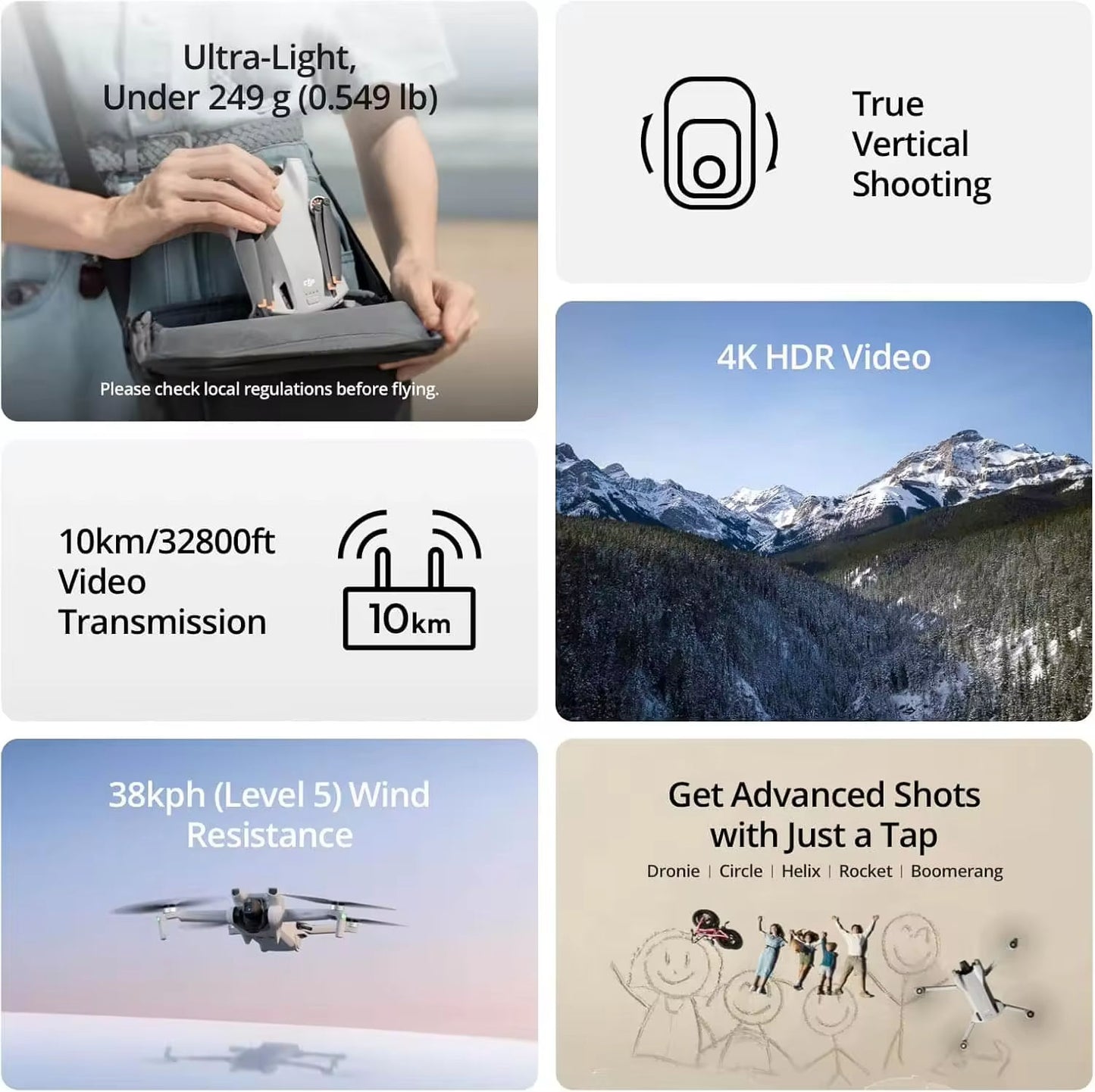 DJI Mini 3 Drone with 4K Camera/GPS and More Combinations/Remote Control/Screen Control.