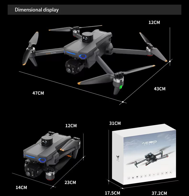Photographer Drone with Tri-axis Brushless Universal Frame Laser Obstacle Avoidance TF-AE30